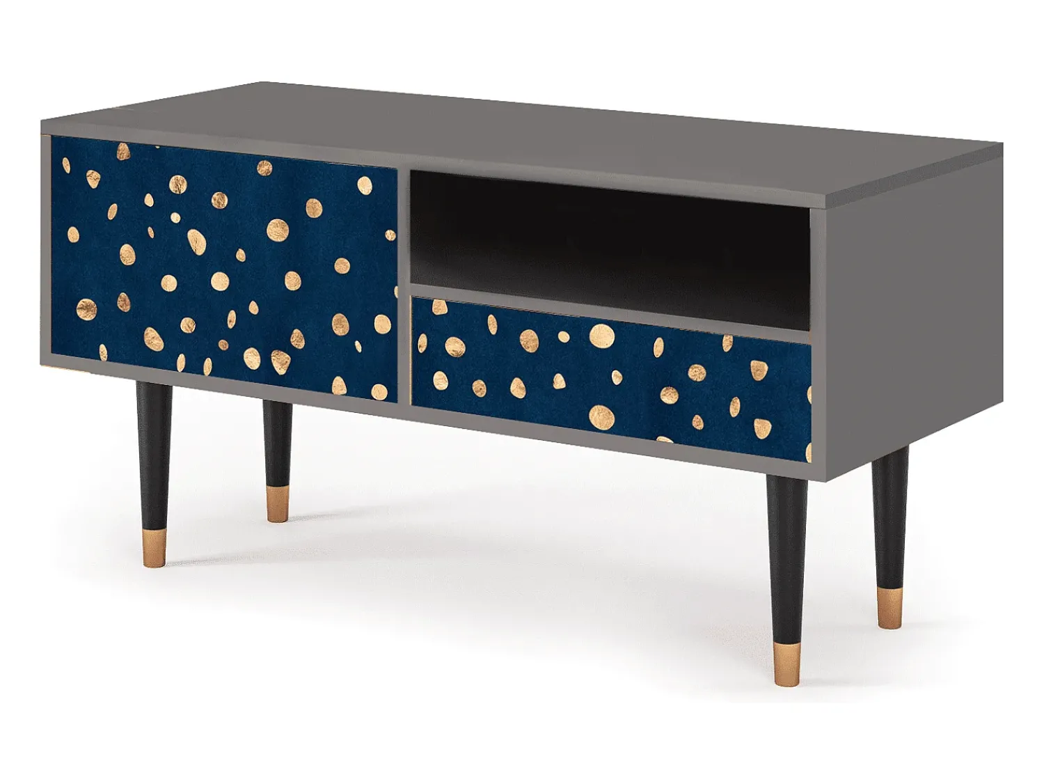 Móvel De Tv* Mueble de TV - 115х59х48 cm - T3 - Night Skies, Cinza Cinzento
