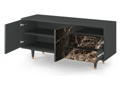 Móvel De Tv* Mueble de TV - 125х56х41 cm - T7 - Night Abyss, Antracite Cinza antracite