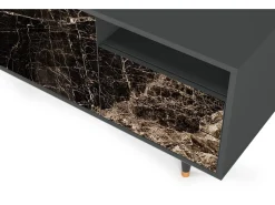 Móvel De Tv* Mueble de TV - 125х56х41 cm - T7 - Night Abyss, Antracite Cinza antracite