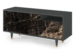 Móvel De Tv* Mueble de TV - 125х56х41 cm - T7 - Night Abyss, Antracite Cinza antracite