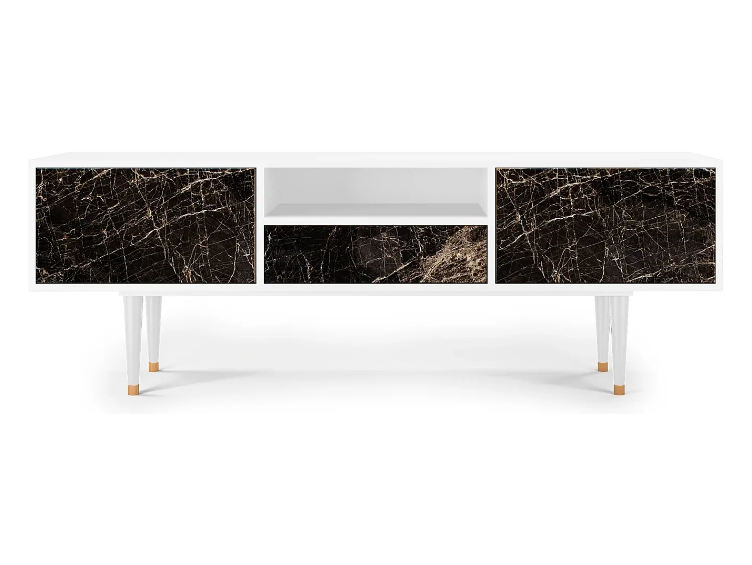 New Mueble de TV - 170х59х41 cm - T6 - Night Abyss, Branco Bege