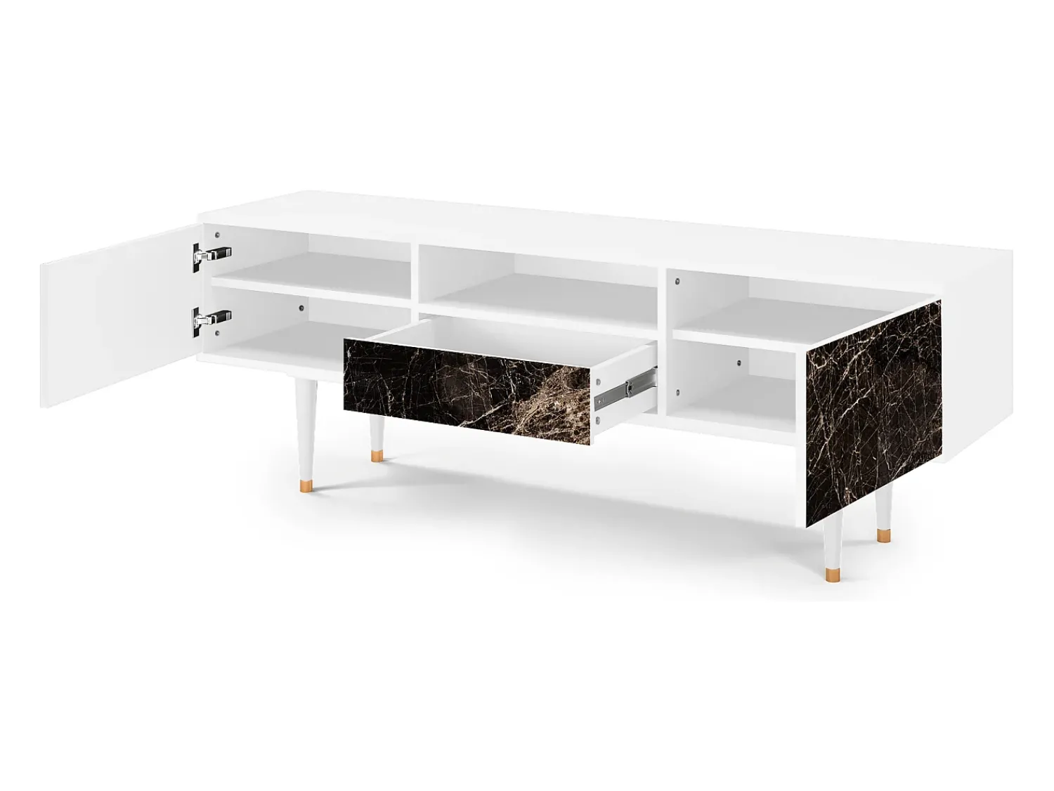 New Mueble de TV - 170х59х41 cm - T6 - Night Abyss, Branco Bege