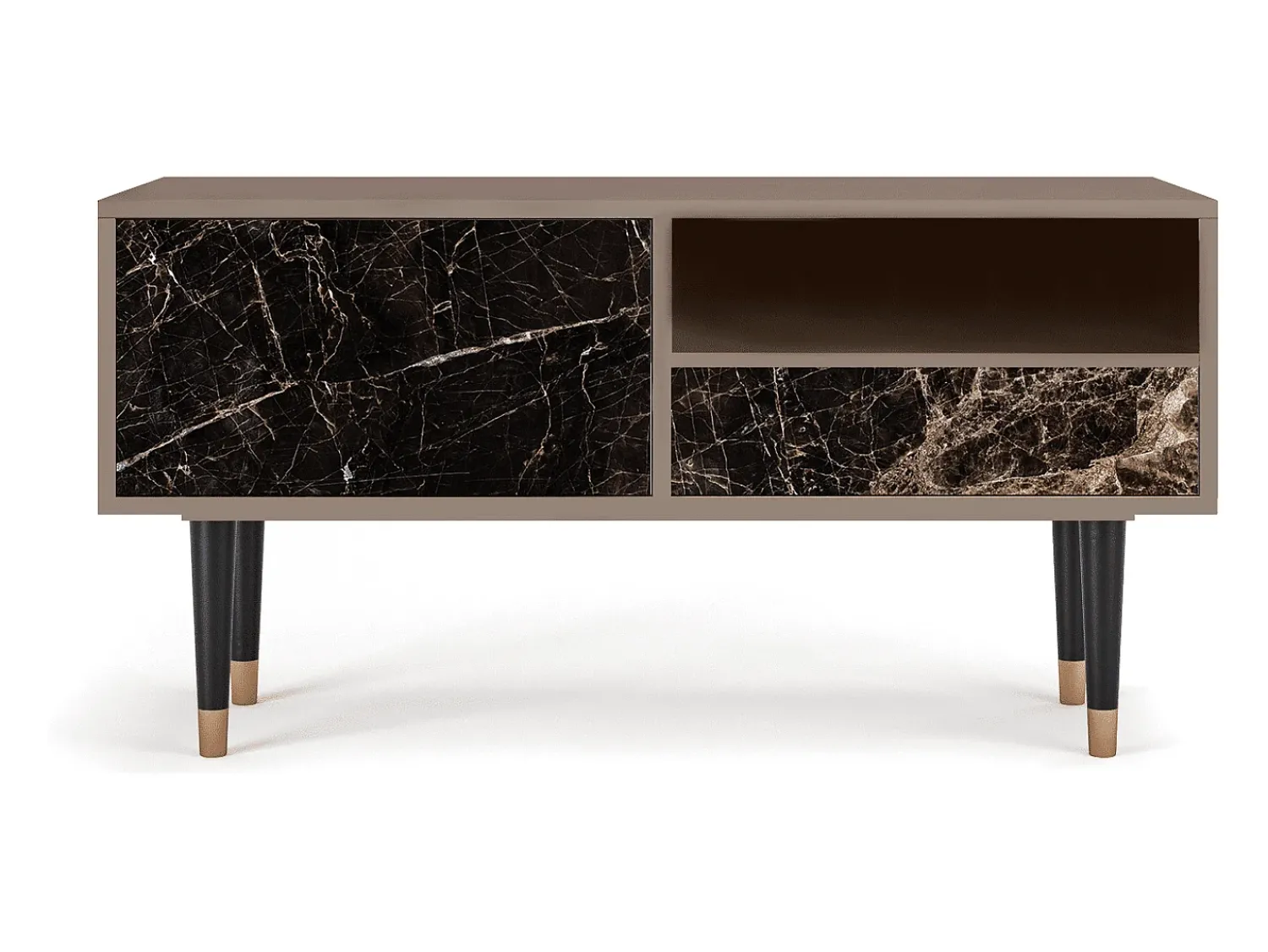 Móvel De Tv| Mueble de TV - 115х59х48 cm - T3 - Night Abyss, Latte Bege