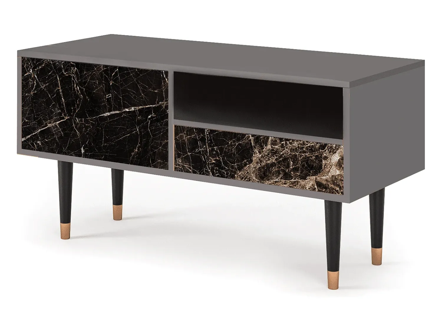 Móvel De Tv| Mueble de TV - 115х59х48 cm - T3 - Night Abyss, Cinza Cinzento