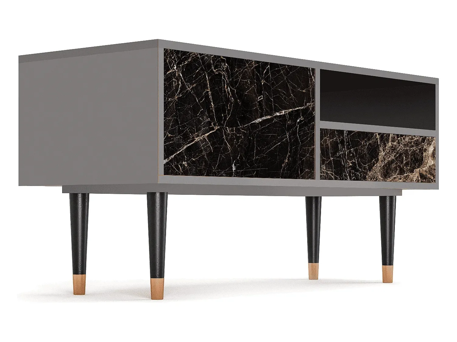 Móvel De Tv| Mueble de TV - 115х59х48 cm - T3 - Night Abyss, Cinza Cinzento