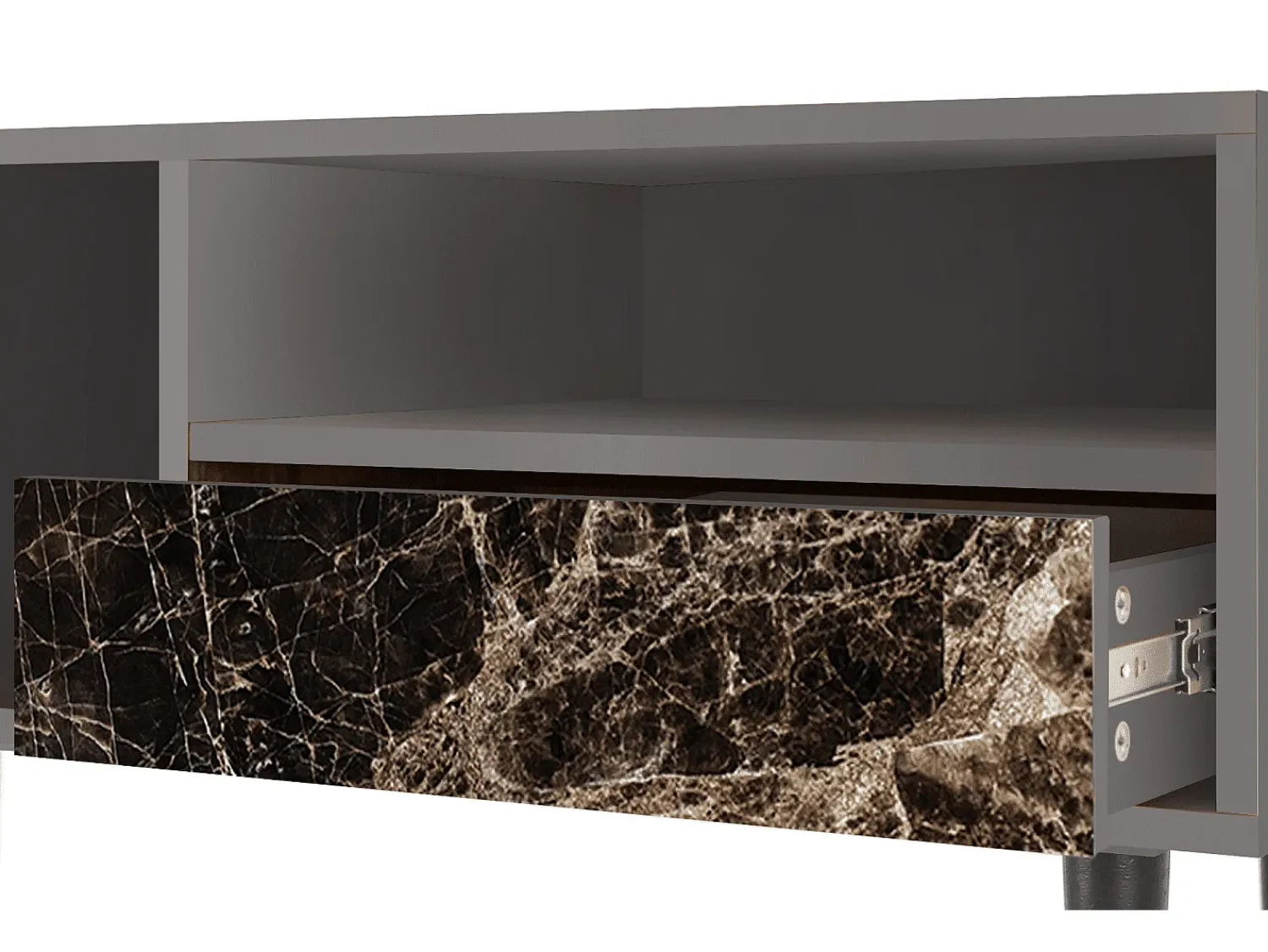 Móvel De Tv| Mueble de TV - 115х59х48 cm - T3 - Night Abyss, Cinza Cinzento