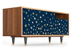 Móvel De Tv| Mueble de TV - 125х56х41 cm - T7 - Night Skies, Nogueira Castanho
