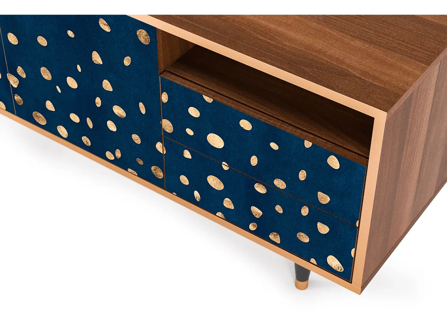 Móvel De Tv| Mueble de TV - 125х56х41 cm - T7 - Night Skies, Nogueira Castanho