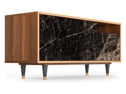 Móvel De Tv| Mueble de TV - 125х56х41 cm - T7 - Night Abyss, Nogueira Castanho