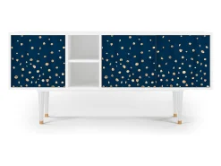 Discount Mueble de TV - 150х69х41 cm - T5 - Night Skies, Branco Bege