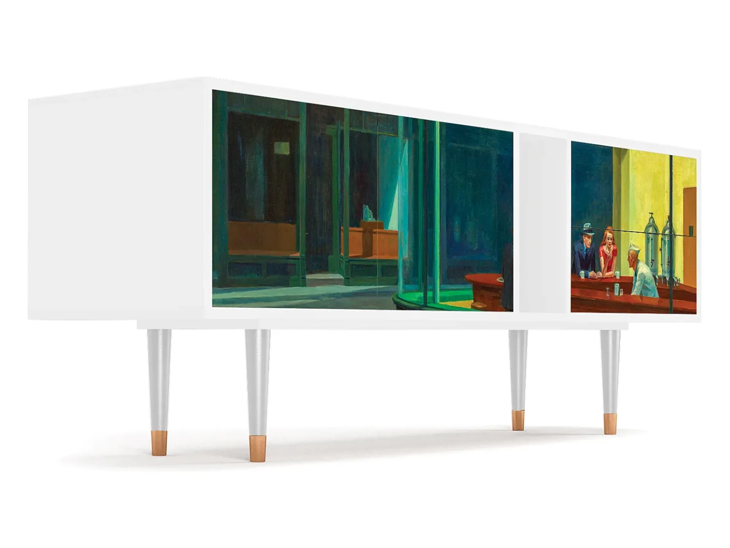 Discount Mueble de TV - 170х69х48 cm - T1 - Nighthawks by Hopper, Branco Bege