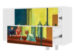 Discount Mueble de TV - 170х69х48 cm - T1 - Nighthawks by Hopper, Branco Bege