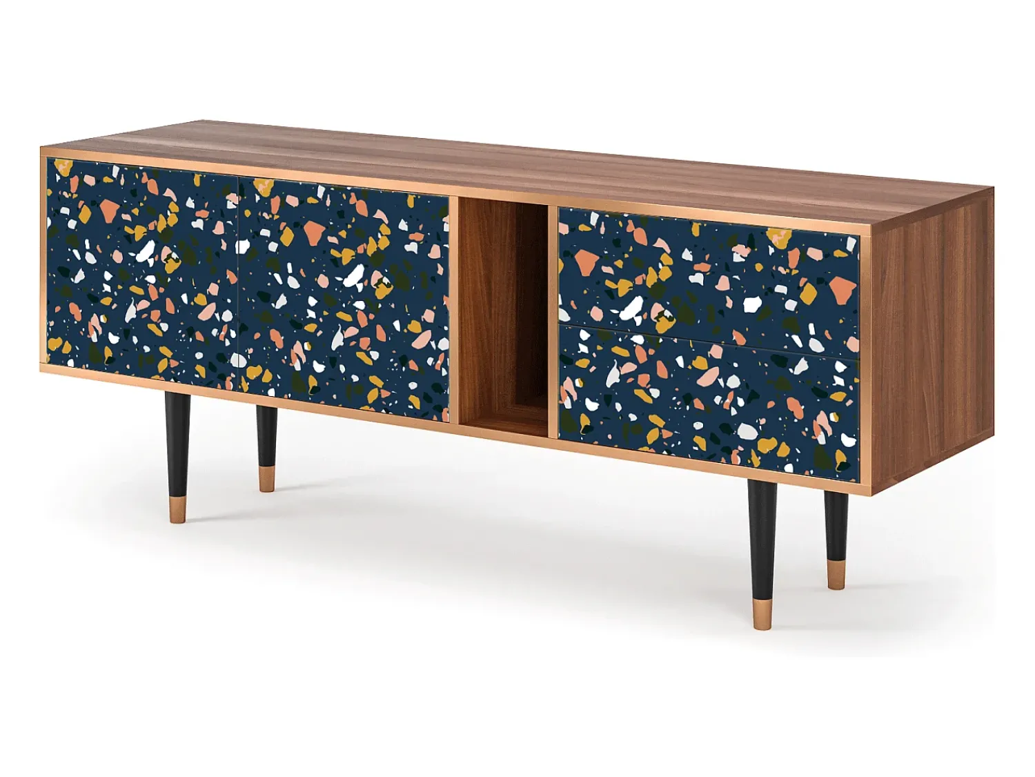 Móvel De Tv* Mueble de TV - 170х69х48 cm - T1 - Night Sky Langhterns, Nogueira Castanho