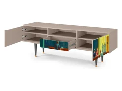 Móvel De Tv* Mueble de TV - 170х59х41 cm - T6 - Nighthawks by Hopper, Latte Bege