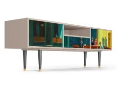 Móvel De Tv* Mueble de TV - 170х59х41 cm - T6 - Nighthawks by Hopper, Latte Bege