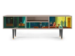 Móvel De Tv* Mueble de TV - 170х59х41 cm - T6 - Nighthawks by Hopper, Latte Bege