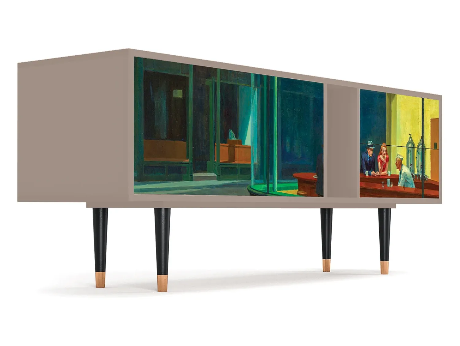 Mueble de TV - 170х69х48 cm - T1 - Nighthawks by Hopper, Latte^ Móvel De Tv