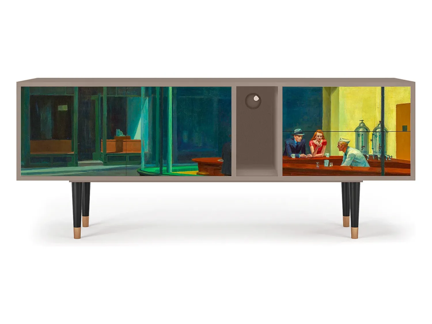 Mueble de TV - 170х69х48 cm - T1 - Nighthawks by Hopper, Latte^ Móvel De Tv