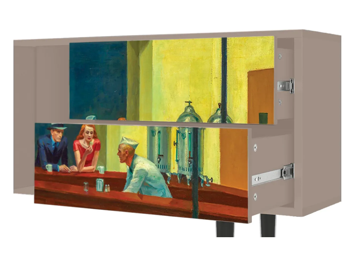 Mueble de TV - 170х69х48 cm - T1 - Nighthawks by Hopper, Latte^ Móvel De Tv
