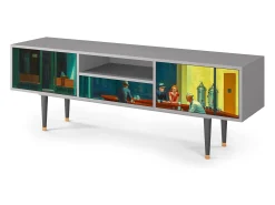 Mueble de TV - 170х59х41 cm - T6 - Nighthawks by Hopper, Cinza^ Móvel De Tv