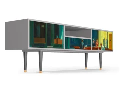 Mueble de TV - 170х59х41 cm - T6 - Nighthawks by Hopper, Cinza^ Móvel De Tv