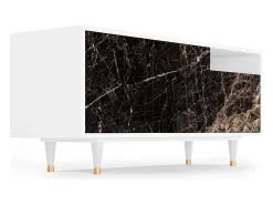 Mueble de TV - 125х56х41 cm - T7 - Night Abyss, Branco Bege