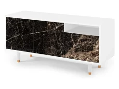 Mueble de TV - 125х56х41 cm - T7 - Night Abyss, Branco Bege