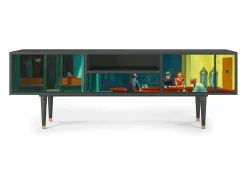 Móvel De Tv| Mueble de TV - 170х59х41 cm - T6 - Nighthawks by Hopper, Antracite Cinza antracite