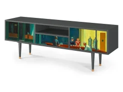 Móvel De Tv| Mueble de TV - 170х59х41 cm - T6 - Nighthawks by Hopper, Antracite Cinza antracite