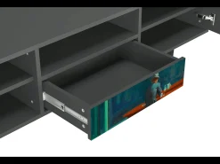 Móvel De Tv| Mueble de TV - 170х59х41 cm - T6 - Nighthawks by Hopper, Antracite Cinza antracite