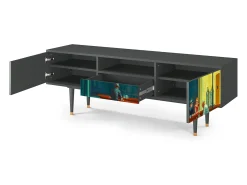 Móvel De Tv| Mueble de TV - 170х59х41 cm - T6 - Nighthawks by Hopper, Antracite Cinza antracite