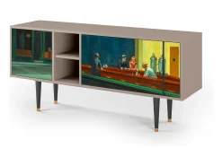 Móvel De Tv* Mueble de TV - 150х69х41 cm - T5 - Nighthawks by Hopper, Latte Bege