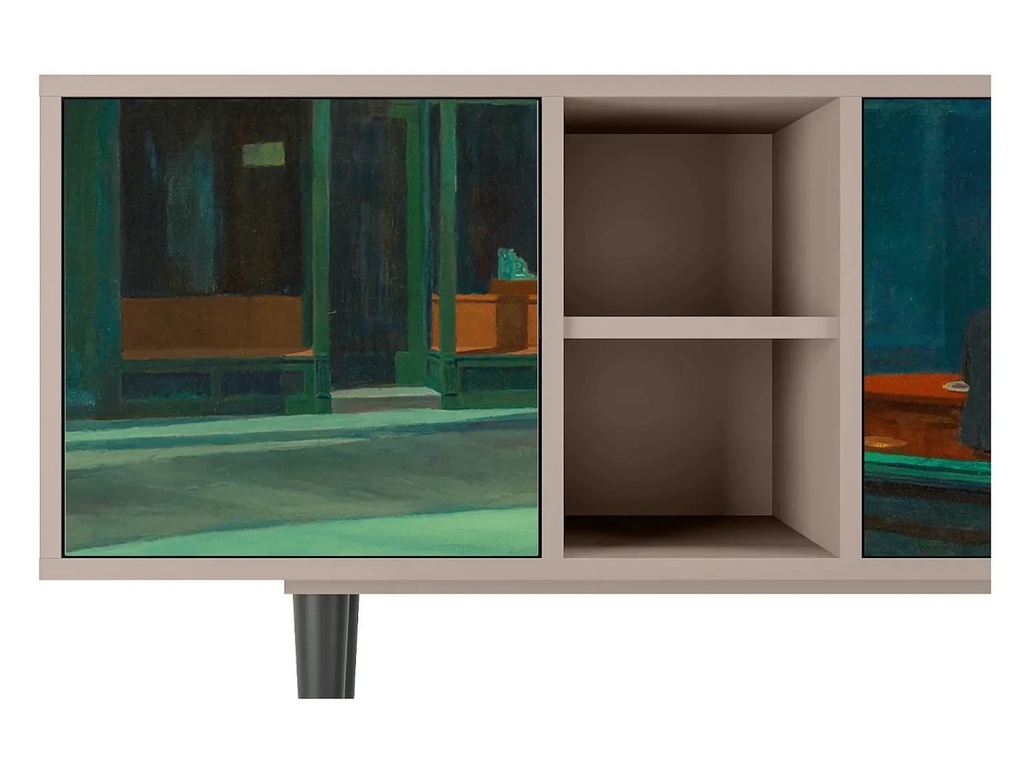 Móvel De Tv* Mueble de TV - 150х69х41 cm - T5 - Nighthawks by Hopper, Latte Bege