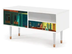 Mueble de TV - 115х59х48 cm - T3 - Nighthawks by Hopper, Branco^ Móvel De Tv