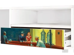 Mueble de TV - 115х59х48 cm - T3 - Nighthawks by Hopper, Branco^ Móvel De Tv