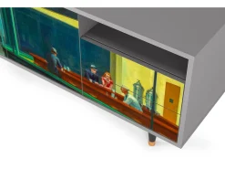 Móvel De Tv| Mueble de TV - 125х56х41 cm - T7 - Nighthawks by Hopper, Cinza Cinzento