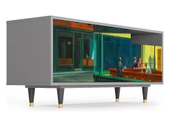 Móvel De Tv| Mueble de TV - 125х56х41 cm - T7 - Nighthawks by Hopper, Cinza Cinzento