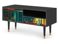Móvel De Tv| Mueble de TV - 115х59х48 cm - T3 - Nighthawks by Hopper, Antracite Cinza antracite