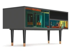 Móvel De Tv| Mueble de TV - 115х59х48 cm - T3 - Nighthawks by Hopper, Antracite Cinza antracite