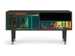 Móvel De Tv| Mueble de TV - 115х59х48 cm - T3 - Nighthawks by Hopper, Antracite Cinza antracite