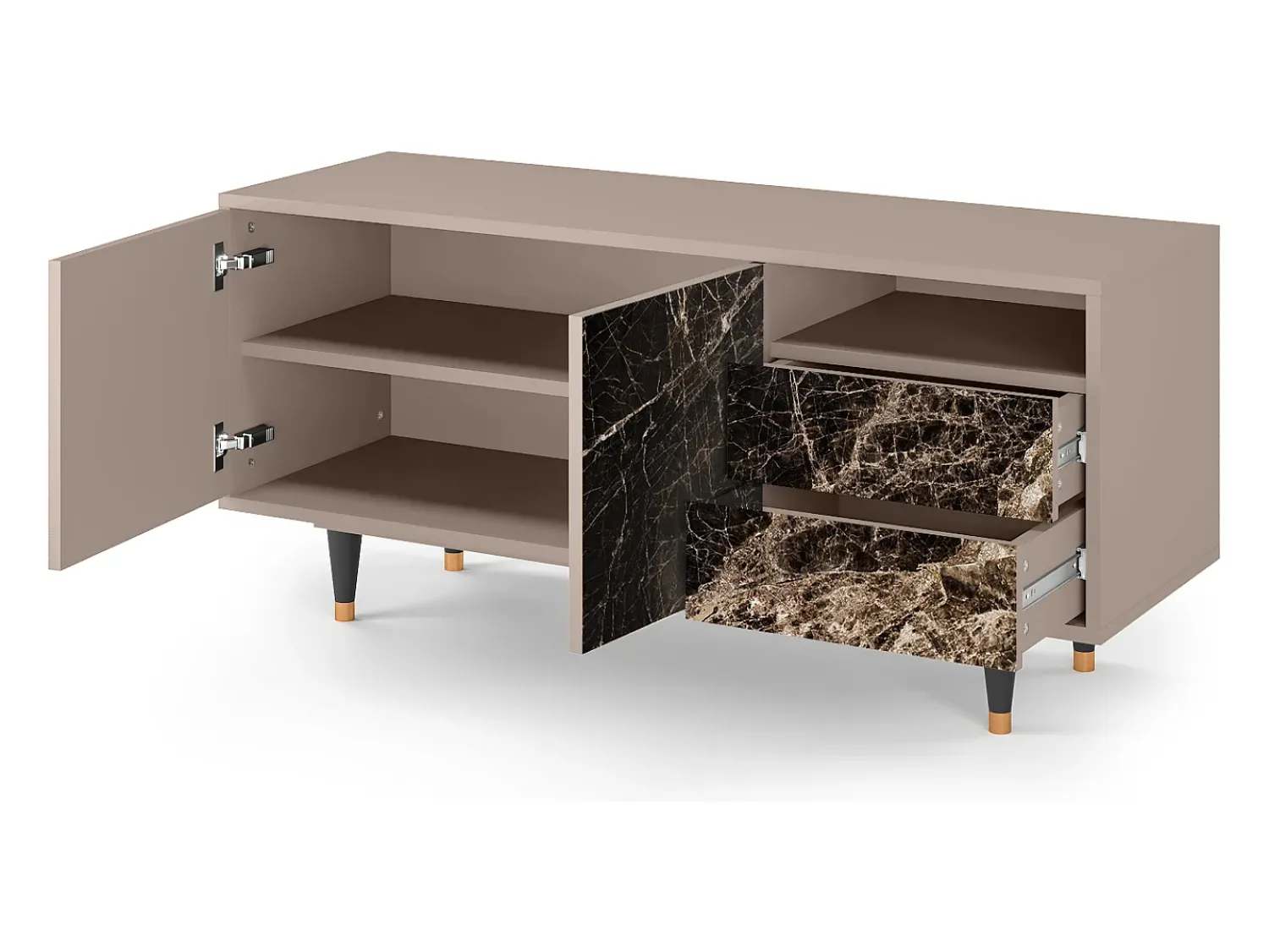 Móvel De Tv* Mueble de TV - 125х56х41 cm - T7 - Night Abyss, Latte Bege