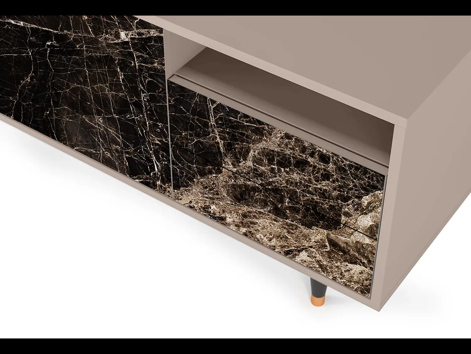 Móvel De Tv* Mueble de TV - 125х56х41 cm - T7 - Night Abyss, Latte Bege