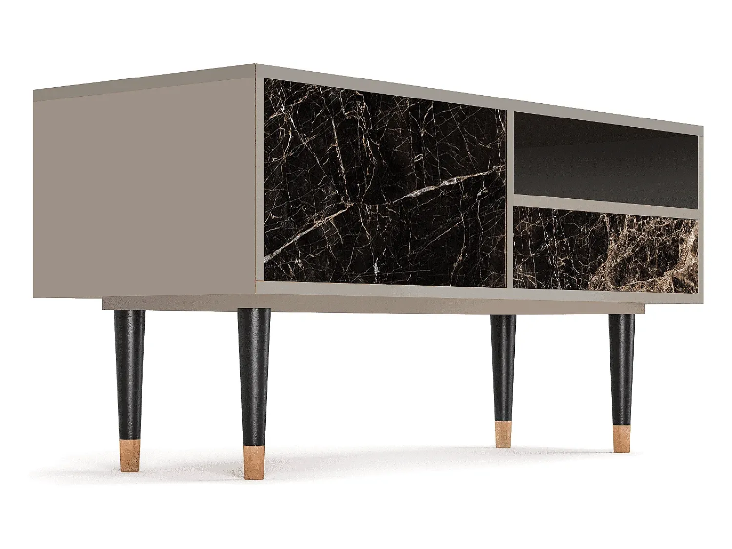 Móvel De Tv* Mueble de TV - 115х59х48 cm - T3 - Night Abyss, Areia Bege