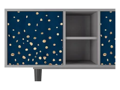 Móvel De Tv| Mueble de TV - 150х69х41 cm - T5 - Night Skies, Cinza Cinzento