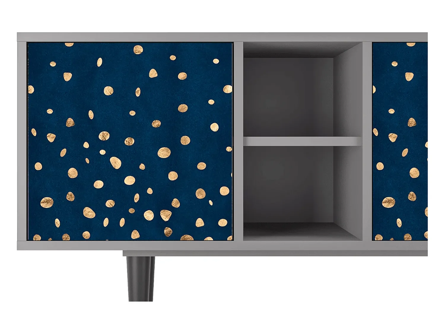 Móvel De Tv| Mueble de TV - 150х69х41 cm - T5 - Night Skies, Cinza Cinzento