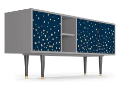 Móvel De Tv| Mueble de TV - 150х69х41 cm - T5 - Night Skies, Cinza Cinzento