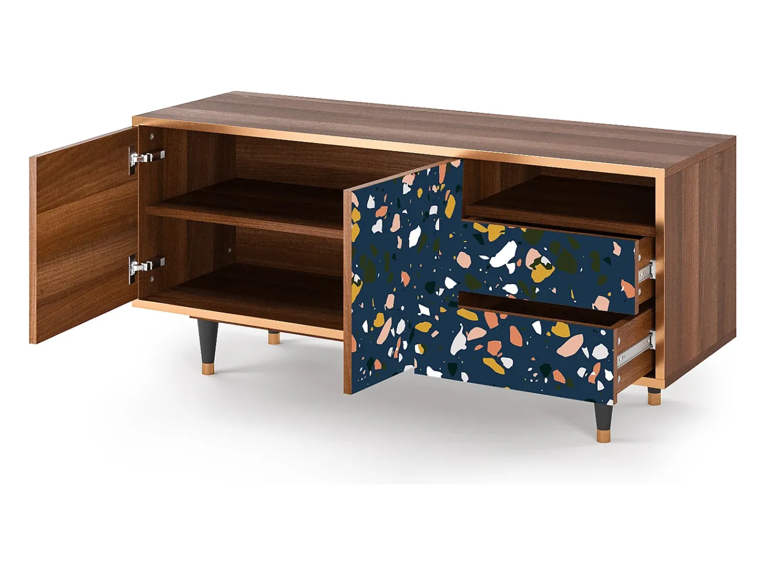 Clearance Mueble de TV - 125х56х41 cm - T7 - Night Sky Langhterns, Nogueira Castanho