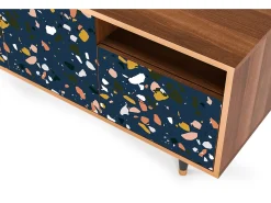 Clearance Mueble de TV - 125х56х41 cm - T7 - Night Sky Langhterns, Nogueira Castanho