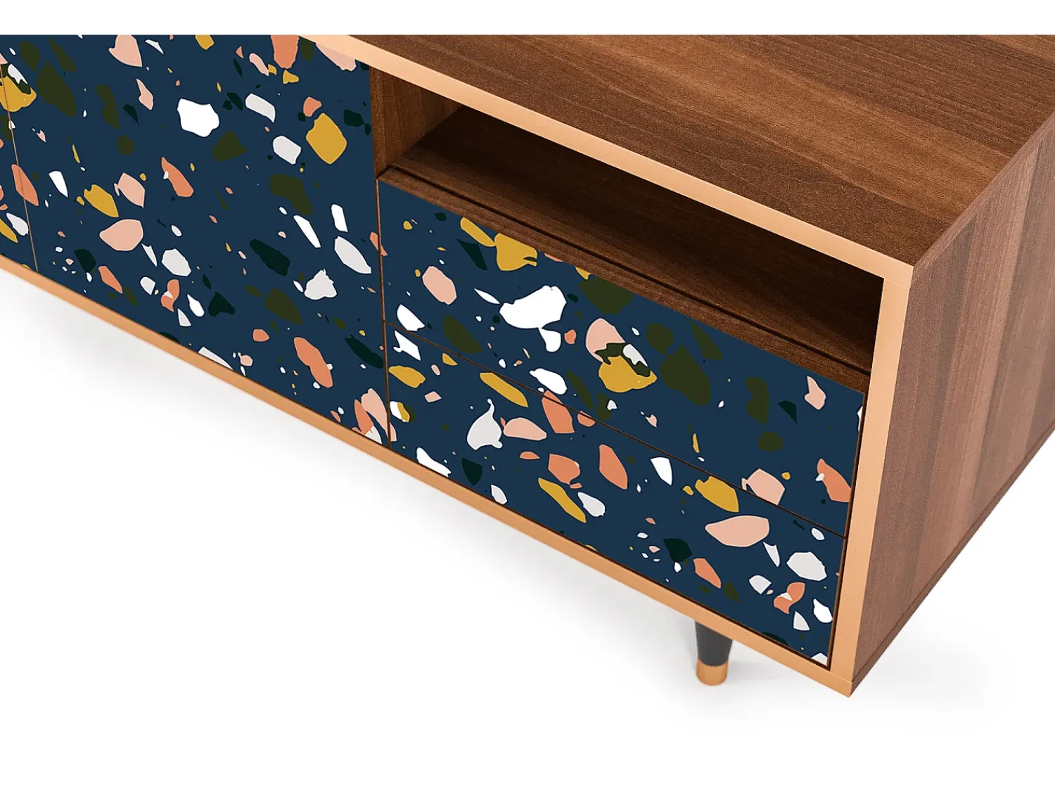 Clearance Mueble de TV - 125х56х41 cm - T7 - Night Sky Langhterns, Nogueira Castanho