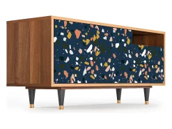 Clearance Mueble de TV - 125х56х41 cm - T7 - Night Sky Langhterns, Nogueira Castanho